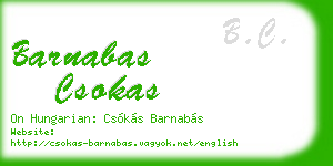 barnabas csokas business card